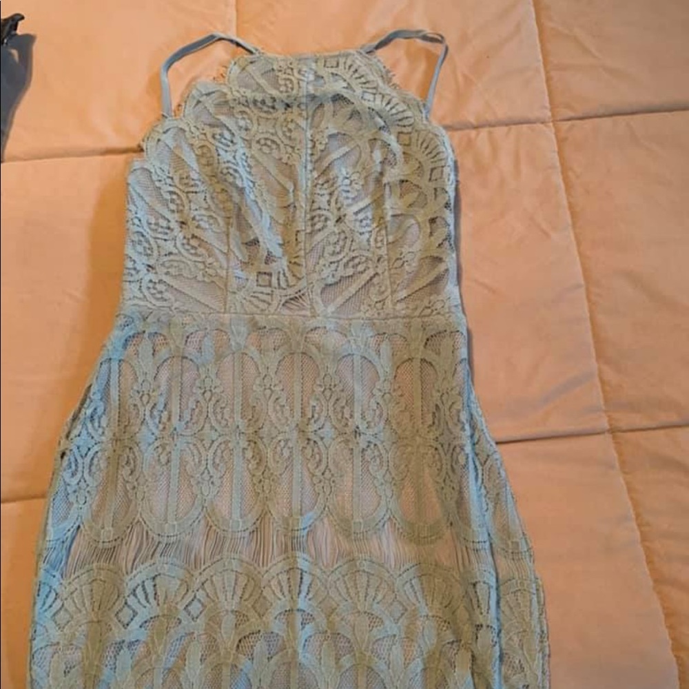 Tobi blue open back dress